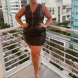 Addition Elle Black Zipper Mini Dress